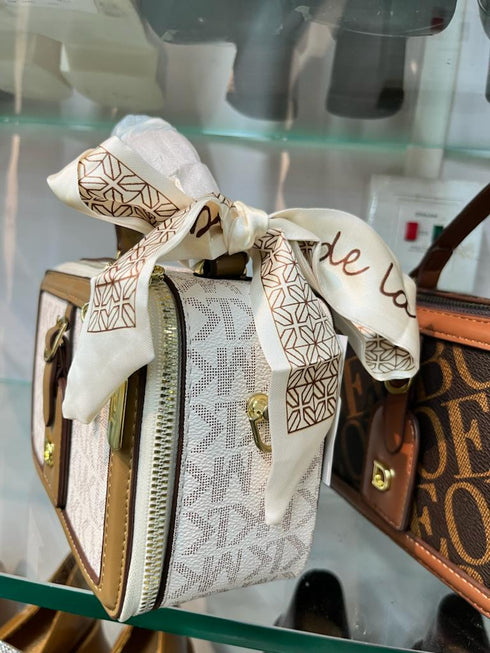 Fancy Scarf Decor Trendy Retro Box Handbag